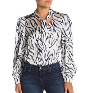 Kendall & Kylie Womens Neck Tie Puff Sleeve Blouse